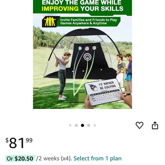 Black Golf Practice Net with Tri-Turf Mat - Picture 5 of 7